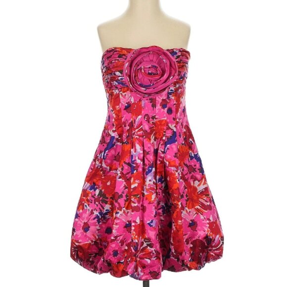 BCBG MAXAZRIA Floral Bubble Mini Dress - Picture 1 of 3